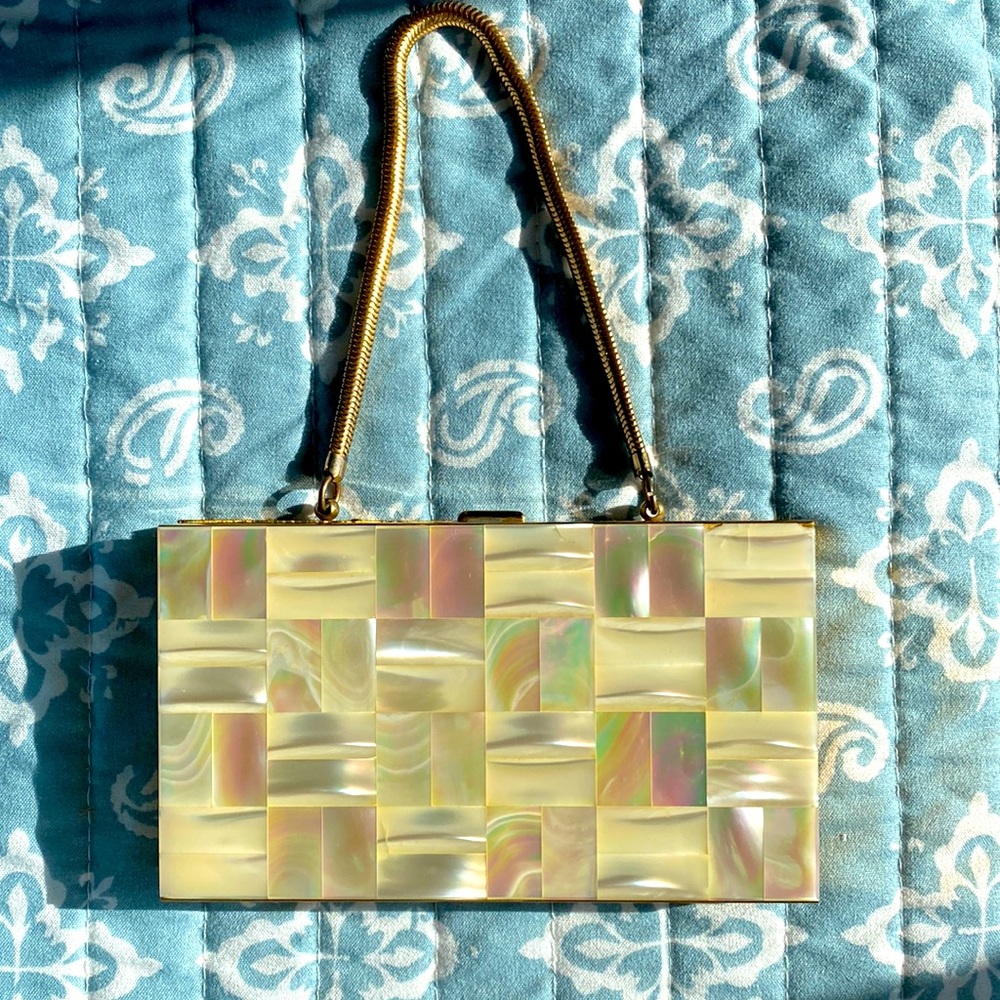 Mother of Pearl antique vintage makeup/cigarette case.
